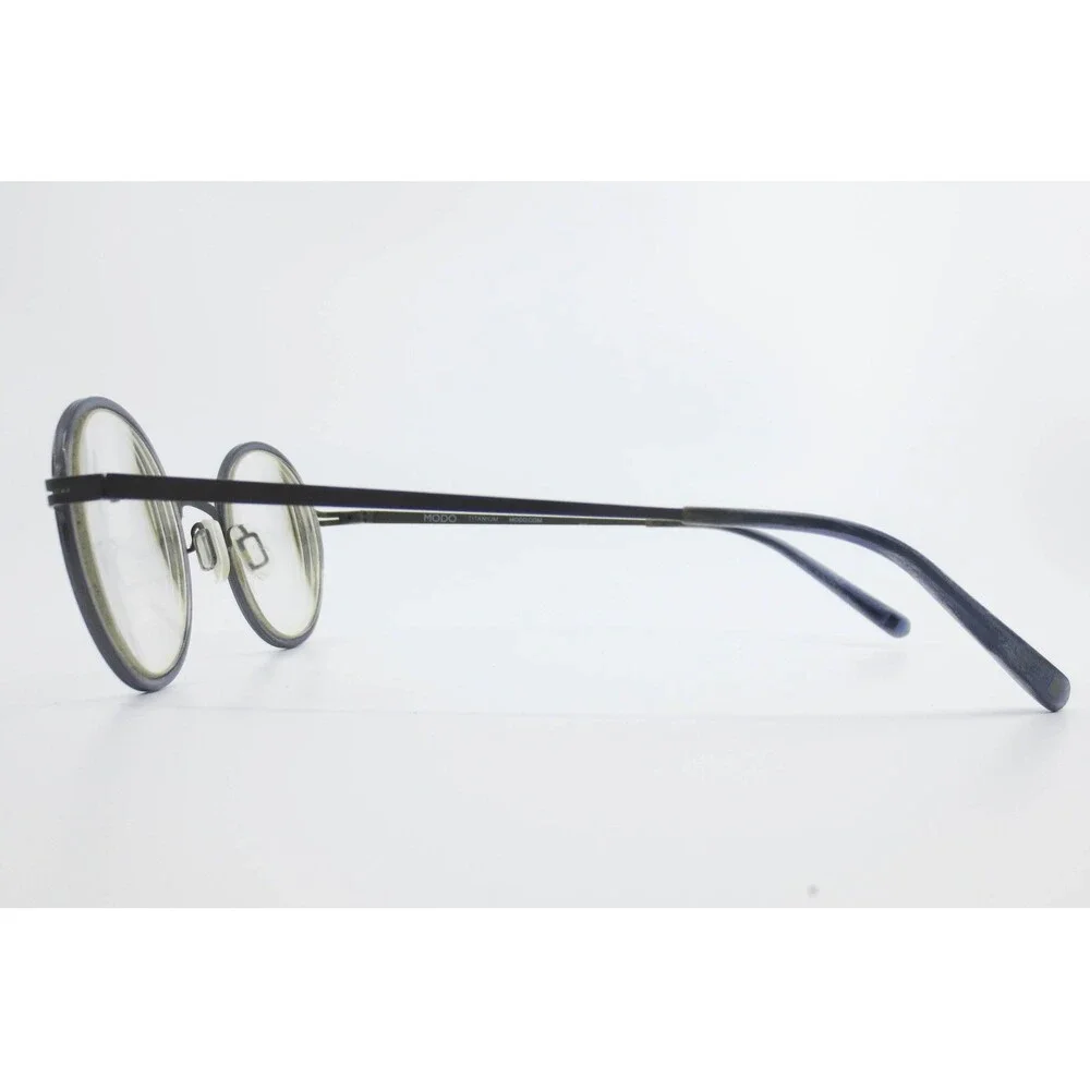 Modo 4402 Titanium Eyeglasses Round Navy Blue Frames 46-21-140 SNAVY